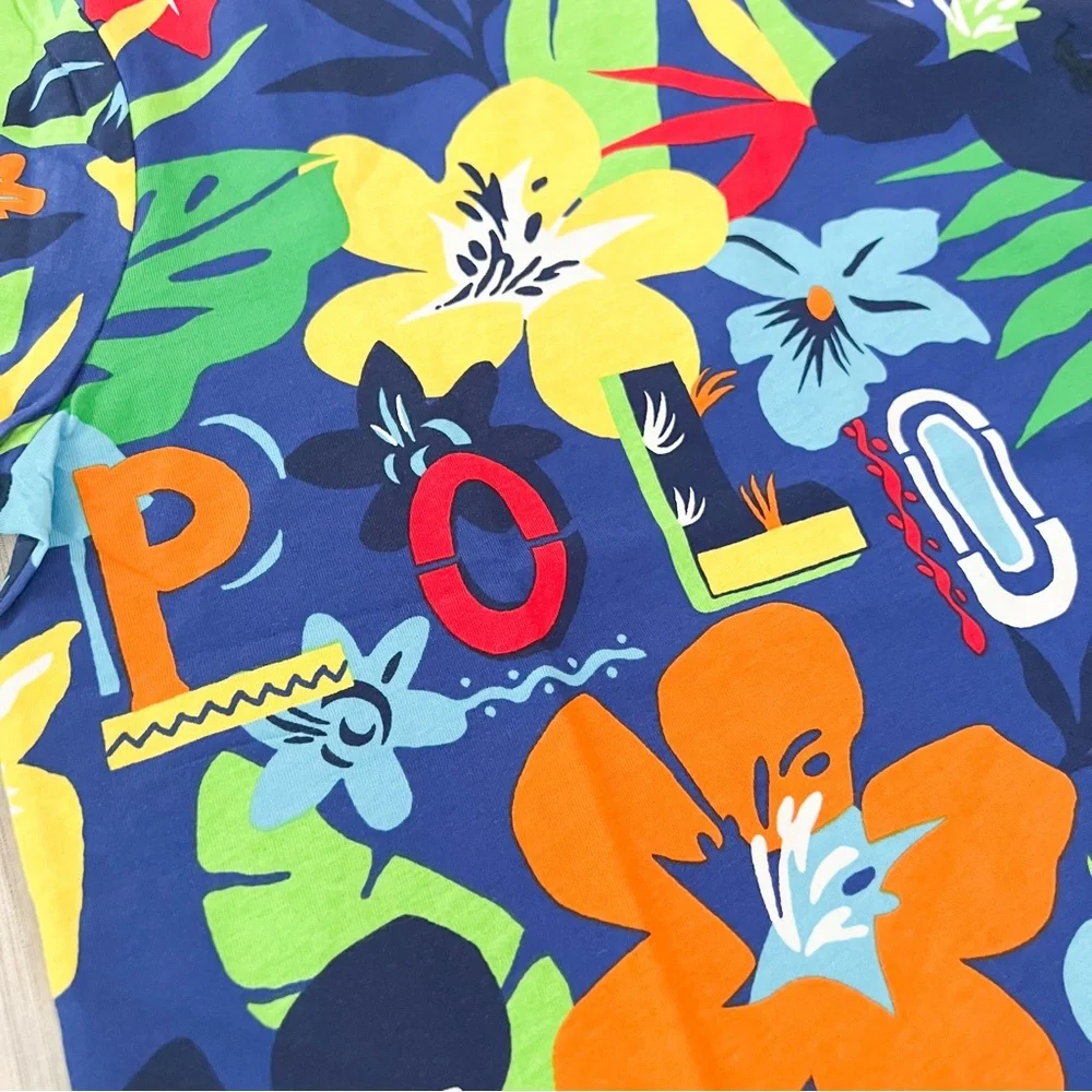 Polo Ralph Lauren Tropical Print Cotton Tee - Picture 7 of 14